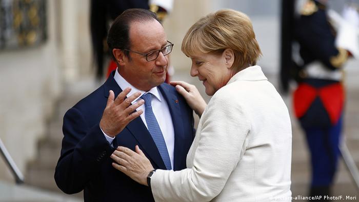 Frankreich Paris Präsident Hollande und Kanzlerin Merkel