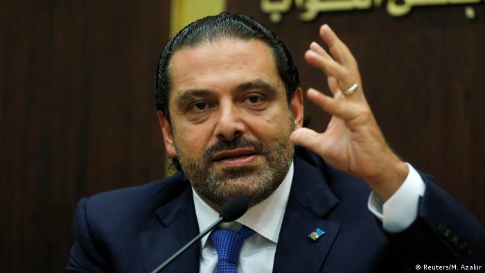 Libanon Beirut - Saad Hariri bei Pressekonferenz (Reuters/M. Azakir)
