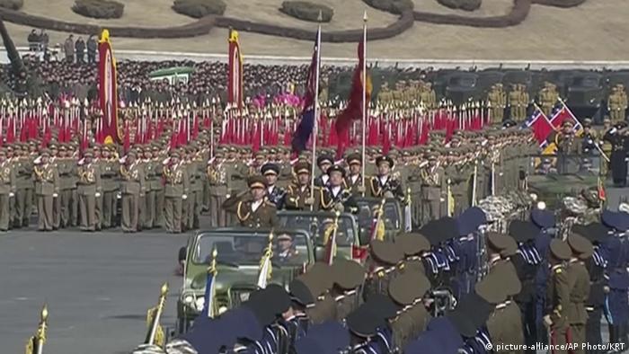 Desfile militar en Pyongyang.
