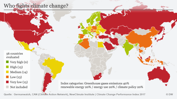 Infografik Karte Climate Change Performance Index 2017 ENG