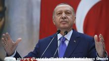Türkei Rede von Präsident Erdogan während einer Zeremonie in Istanbul.